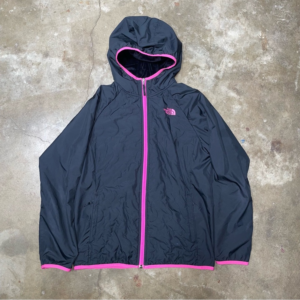 The North Face Black Jacket with Pink Trim - Girls Size XL Women’s XS